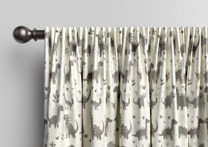 Dino Land, Fossil Grey - Made to Measure Curtains - Image 9